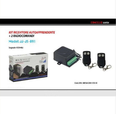 Kit Ricevitore Autoapprendente+2 Radiocomandi Apertura Cancello Jj-js-091 Maxtech Elettronica e telefonia > Fotografia e video > Telecomandi Universali Trade Shop italia - Napoli, Commerciovirtuoso.it
