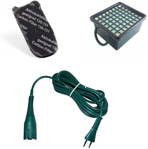 Kit Risparmio Cavo Alimentazione Filtro Hepa Filtro Odori Adattabile Folletto Vk130 Vk131