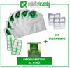 Kit Risparmio Ricambi Folletto Compatibili VK200 12 Sacchetti 12 Profumi 2 Filtri Griglia Motore
