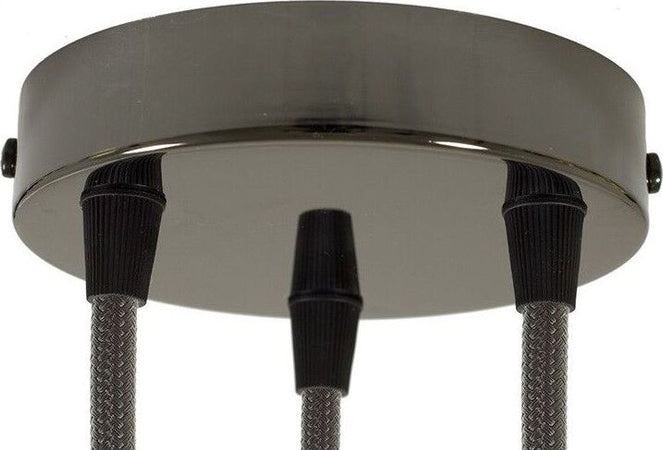 Kit rosone cilindrico in metallo a 3 fori nero perla Illuminazione/Illuminazione per interni/Lampadari lampade a sospensione e plafoniere/Componenti per lampadari/Rosoni per lampadari Led Mall Home - Napoli, Commerciovirtuoso.it