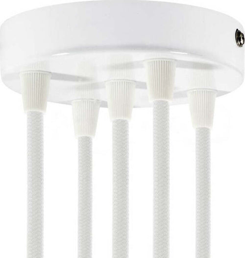 Kit rosone cilindrico in metallo a 5 fori bianco Illuminazione/Illuminazione per interni/Lampadari lampade a sospensione e plafoniere/Componenti per lampadari/Rosoni per lampadari Led Mall Home - Napoli, Commerciovirtuoso.it