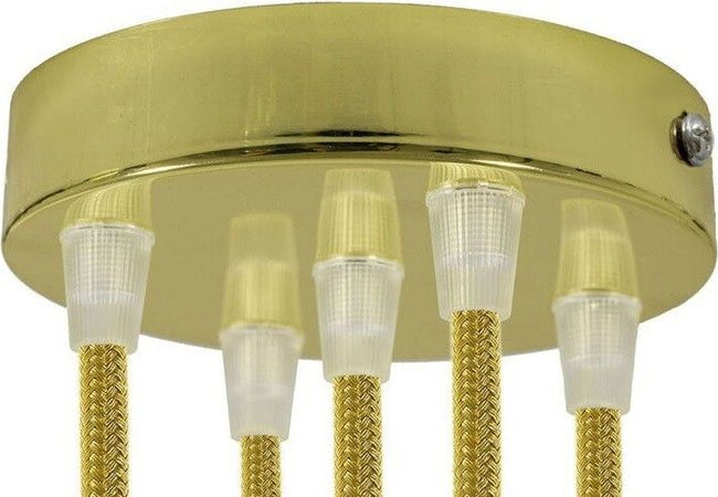 Kit rosone cilindrico in metallo a 5 fori oro Illuminazione/Illuminazione per interni/Lampadari lampade a sospensione e plafoniere/Componenti per lampadari/Rosoni per lampadari Led Mall Home - Napoli, Commerciovirtuoso.it