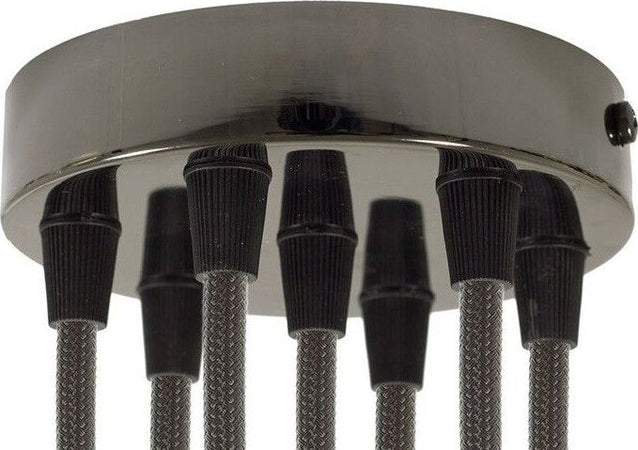 Kit rosone cilindrico in metallo a 7 fori nero perla Illuminazione/Illuminazione per interni/Lampadari lampade a sospensione e plafoniere/Componenti per lampadari/Rosoni per lampadari Led Mall Home - Napoli, Commerciovirtuoso.it