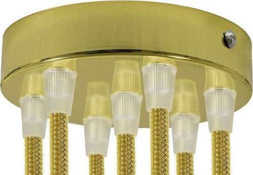 Kit rosone cilindrico in metallo a 7 fori oro Illuminazione/Illuminazione per interni/Lampadari lampade a sospensione e plafoniere/Componenti per lampadari/Rosoni per lampadari Led Mall Home - Napoli, Commerciovirtuoso.it