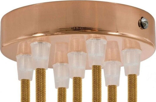 Kit rosone cilindrico in metallo a 7 fori ramato Illuminazione/Illuminazione per interni/Lampadari lampade a sospensione e plafoniere/Componenti per lampadari/Rosoni per lampadari Led Mall Home - Napoli, Commerciovirtuoso.it
