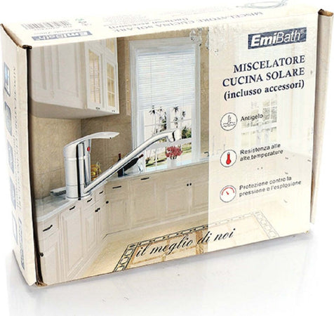 Kit-Rubinetto-Cucina-Appogio-Su-Lavello-Bocca-Bassa-Argento-Cromato-Misura-100x240mm-A2Zworld