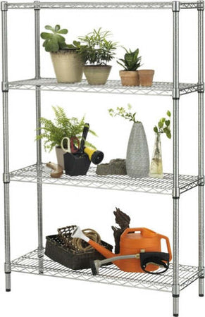 Kit scaffale Archimede Outdoor - 4 ripiani - acciaio zincato - 36x90x137 cm - cromato - Serena Group Fai da te/Organizzazione casa e magazzini/Scaffalature Eurocartuccia - Pavullo, Commerciovirtuoso.it