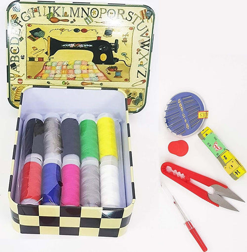 KIT SCATOLA IN LATTA DA CUCITO SARTA DA VIAGGIO FILO AGO DITALE FORBICI METRO Casa e cucina/Hobby creativi/Cucito/Strumenti/Set e kit da cucito Trade Shop italia - Napoli, Commerciovirtuoso.it