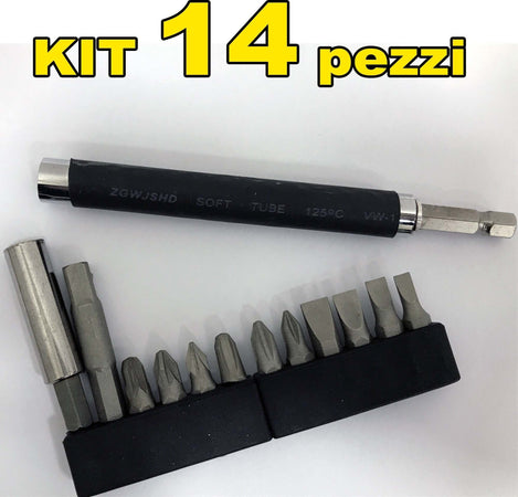 KIT SET 14 IN 1 CACCIAVITE CON PUNTE INSERTI INTERCAMBIABILI 14 PZ BRICOLAGE Fai da te/Utensili elettrici e a mano/Utensili a mano/Cacciaviti/Set cacciaviti Trade Shop italia - Napoli, Commerciovirtuoso.it