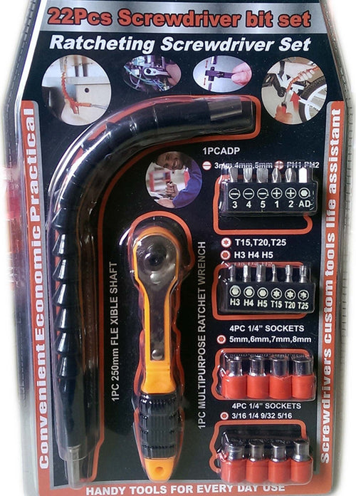 KIT SET 22 PZ TORX CACCIAVITI PUNTE INSERTI BUSSOLE CRICCHETTO E FLESSIBILE Fai da te/Utensili elettrici e a mano/Utensili a mano/Cacciaviti/Set cacciaviti Trade Shop italia - Napoli, Commerciovirtuoso.it