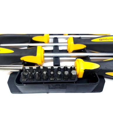 Kit Set Da 44 Pezzi Cacciaviti Torx Esagonali Punte Inserti Bussola