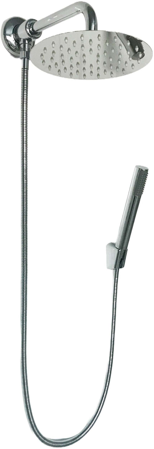 Kit set doccia deviatore a pressione con doccetta tonda, soffione 20 cm