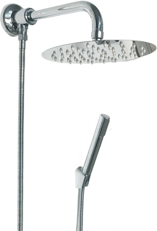 Kit set doccia deviatore a pressione con doccetta tonda, soffione 20 cm