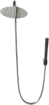 Kit set doccia deviatore a pressione con doccetta tonda, soffione 20 cm