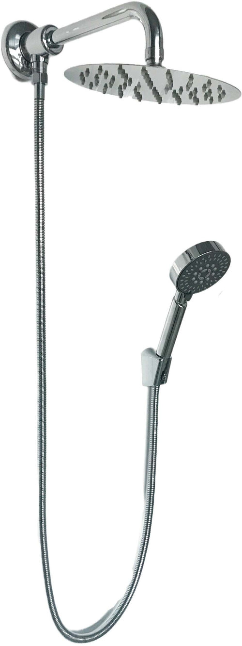 Kit set doccia deviatore con doccetta e soffione e braccio 40 cm