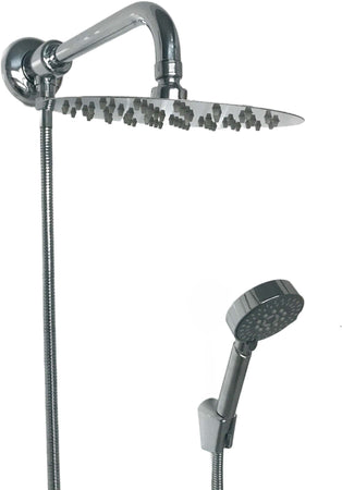 Kit set doccia deviatore con doccetta e soffione e braccio 40 cm