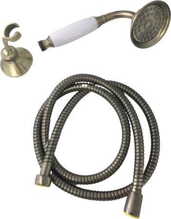 Kit set doccia vintage bronzato doccetta flessibile e supporto