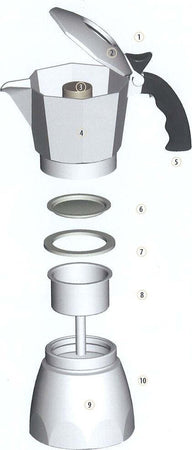 KIT SET RICAMBIO RICAMBI MOKA CAFFETTIERA FILTRO GUARNIZIONE IMBUTO TAZZE  Trade Shop italia - Napoli, Commerciovirtuoso.it