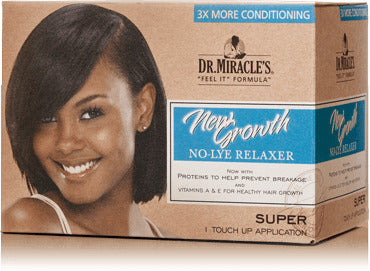 Kit Stiratura Capelli Dr Miracle’s No-Lye Relaxer Kit 1 Touch up Super Stiraggio per Capelli Afro