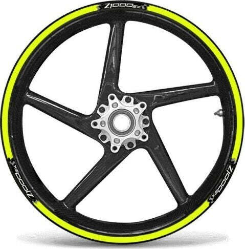 KIT-STRISCE-ADESIVE-compatibili-per-CERCHI-17-MOTO-KAWASAKI-Z1000SX-GIALLO-FLUO