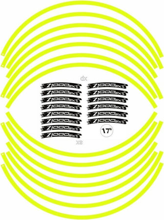 KIT-STRISCE-ADESIVE-compatibili-per-CERCHI-17-MOTO-KAWASAKI-Z1000SX-GIALLO-FLUO