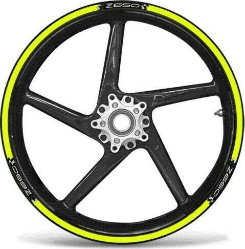 KIT-STRISCE-ADESIVE-compatibili-per-CERCHI-17-MOTO-KAWASAKI-Z650--GIALLO-FLUO