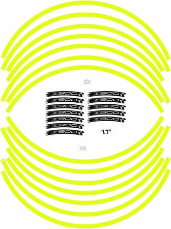 KIT-STRISCE-ADESIVE-compatibili-per-CERCHI-17-MOTO-KAWASAKI-Z900--GIALLO-FLUO
