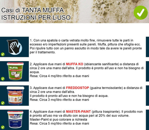 Kit-Tanta-Muffa-per-4/5-mq:-Muffa-Ko-lt.1-+-Kalorfix-lt.1-+-FreddoStop-lt.1-+-TermicaMix-lt.1-+-MasterPaint-lt.1