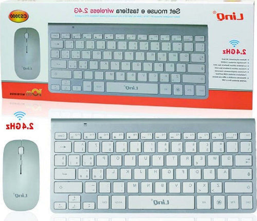 Kit Tastiera + Mouse Slim Sottile Wireless 2.4ghz Fino A 10 Metri Computer Cs3000 Elettronica/Informatica/Accessori/Tastiere Mouse e periferiche di input/Tastiere Trade Shop italia - Napoli, Commerciovirtuoso.it