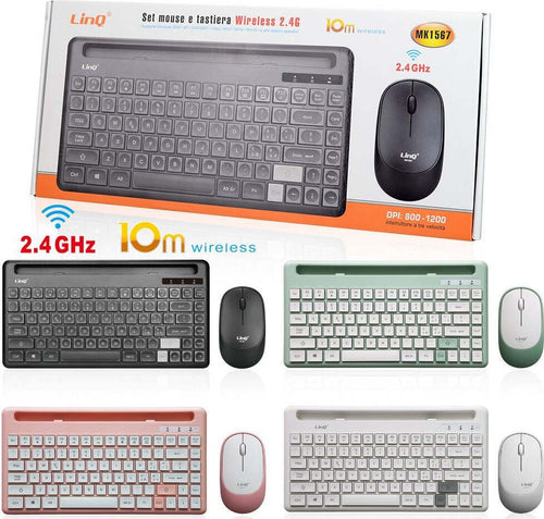 Kit Tastiera Mouse Wireless 2.4ghz 10 Metri Senza Fili 800-1200dpi Windows Mk1567 Elettronica/Informatica/Accessori/Tastiere Mouse e periferiche di input/Tastiere Trade Shop italia - Napoli, Commerciovirtuoso.it