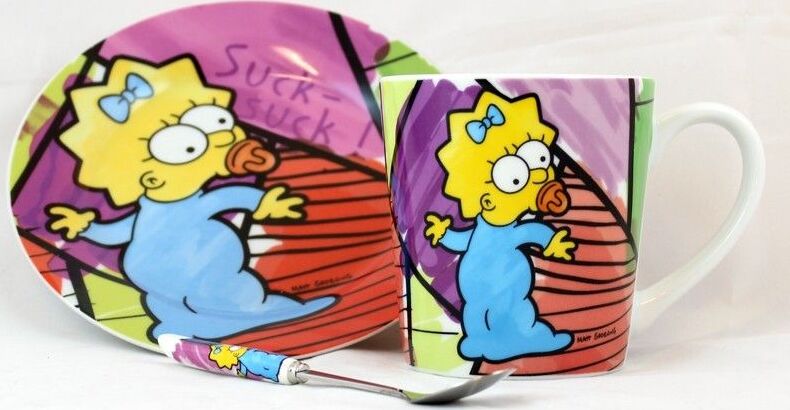 kit tazza piattino e cucchiaino maggie simpson Casa e cucina/Stoviglie/Piatti ciotole e vassoi/Tazze e piattini/Tazze e tazzine da caffè Led Mall Home - Napoli, Commerciovirtuoso.it