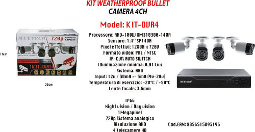 Kit Telecamere Di Sicurezza Dvr 4 Canali 720p Videosorveglianza Maxtech Kit-dvr4 Casa, arredamento e bricolage > Sicurezza e Antifurti > Sistemi di Videosorveglianza Trade Shop italia - Napoli, Commerciovirtuoso.it
