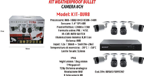 Kit Telecamere Di Sicurezza Dvr 8 Canali Videosorveglianza 720p Maxtech Kit-dvr8 Casa, arredamento e bricolage > Sicurezza e Antifurti > Sistemi di Videosorveglianza Trade Shop italia - Napoli, Commerciovirtuoso.it