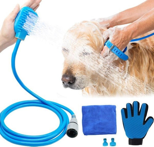 Kit-Toelettatura-Pulizia-Lavaggio-Cani-E-Gatti-Doccia-Guanto-Peli-E-Asciugamano