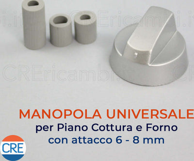 Kit-Universale-Grigio-1-Manopola-con-Innesti-Attacchi-6-/-8-mm