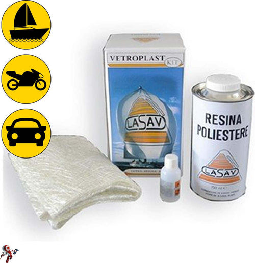 Kit-vetroresina-e-fogli-di-fibra-di-vetro-riparazione-auto-nautica-moto-750-ml
