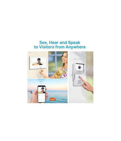 Kit Videocitofono Wifi Monofamiliare Smart Monitor 7" Wireless 2 Fili App Sd-b17