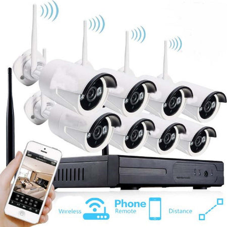 Kit Videosorveglianza Ip Wireless Nvr 8 Canali 8 Telecamere Ip Full Hd Wifi Fai da te/Sicurezza e protezione/Sistemi di sicurezza domestica/Kit video per la sicurezza domestica/Sistemi di trasmissione per videosorveglianza Trade Shop italia - Napoli, Commerciovirtuoso.it