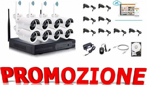 KIT-VIDEOSORVEGLIANZA-WIRELESS-FULL-WIFI-HD-IP-8-TELECAMERE-NVR-LAN-REMOTO-3G-HA