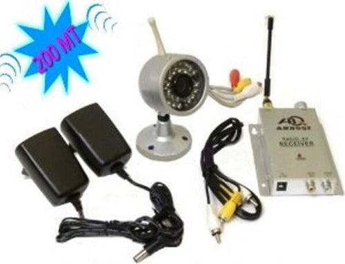 Kit-Videosorveglianza-Wireless-Ricevitore-200-Mt.-Con-Telecamera-Infrarossi