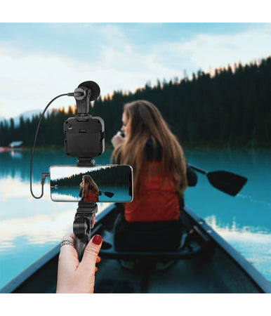 Kit Vlogger Professionale 4in1 Universale Per Smartphone Con Microfono Luce Led
