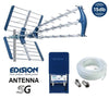 Kit Completo Antenna Tv da Esterno da Tetto Per Digitale Terrestre Con Amplificatore da Palo 25dB