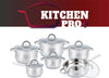 Kitchen Pro Plus Kp-1251: Set Pentole 12 Pezzi Inox Coperchio In Vetro Trasparente Art. 524 Casa e cucina/Pentole padelle e pirofile/Pentole e padelle/Set/Set di pentole L’Orchidea - Siderno, Commerciovirtuoso.it