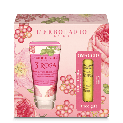 Crema Mani 3 Rosa e Proteggilabbra in omaggio