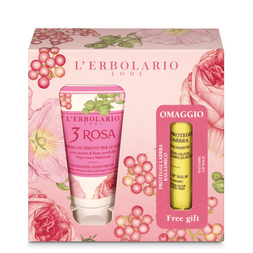 Crema Mani 3 Rosa e Proteggilabbra in omaggio