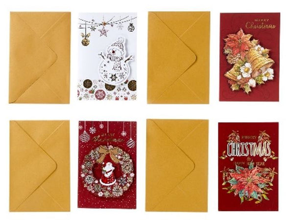 Busta con bigliettino per auguri natalizi in carta laminata