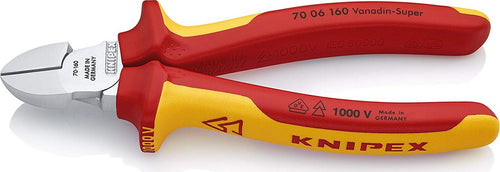 KNIPEX-70-06-160-Tronchese-laterale-per-meccanica-cromata-isolati-con-manici-rivestiti-in-materiale-bicomponente,-collaudati-VDE-160-mm