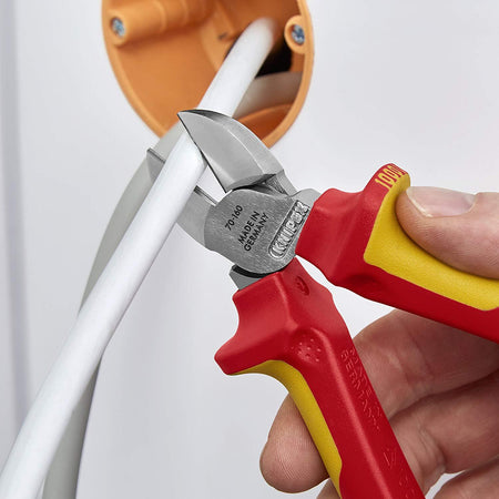 KNIPEX-70-06-160-Tronchese-laterale-per-meccanica-cromata-isolati-con-manici-rivestiti-in-materiale-bicomponente,-collaudati-VDE-160-mm