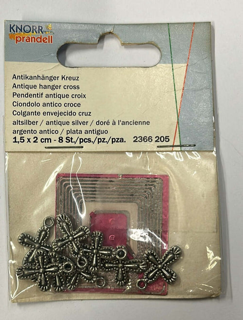 KNORR-PRANDELL---CIONDOLO-ANTICO-CROCE-1,5X2CM-8PZ-ARGENTO-ANTICO