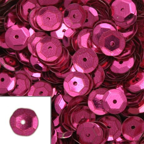 KNORR-PRANDELL---CONFEZIONE-500-PEZZI---PAILLETTES-CONCAVE-Ø6MM-SFACCETTATE-CON-FORO---COLORE-FUCHSIA